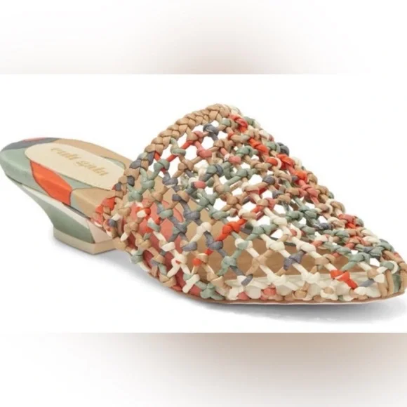 New In Box Cult Gaia Monica Mules EU 36 US 6 Light Lava Woven Shoes - Picture 2 of 9